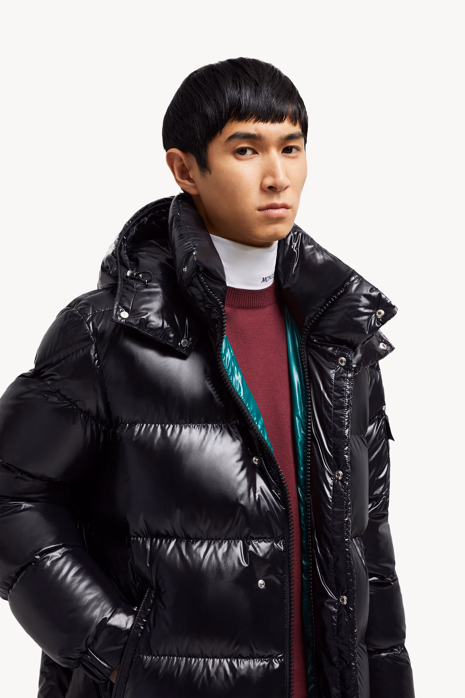 Hanoverian Hooded Square-Quilted Long Down Jacket Men Black Moncler 7